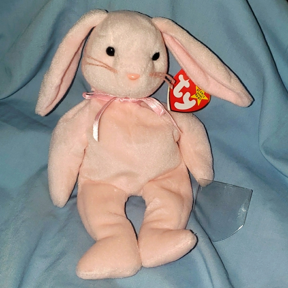 Ty Hoppity 1996 Original Beanie Baby rare pink rabbit bunny